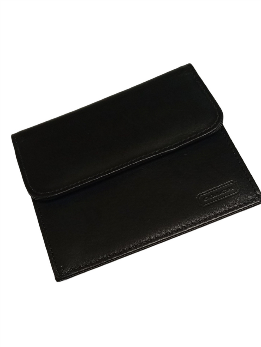 COACH BLACK VINTAGE 1970's GENUINE LEATHER CARD HOLDER SNAP ON MINI WALLET - Picture 4 of 11